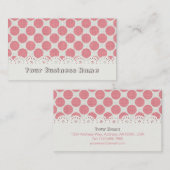 Visitenkarte für Spitzen und rosa Punkte (Vorne/Hinten)