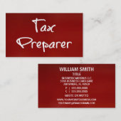 Visitenkarte für Steuervorbereitung (Vorne/Hinten)