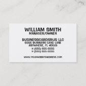 Visitenkarte für Steuervorbereitung (Rückseite)