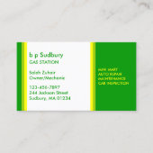 Visitenkarte für Tankstellen (Vorderseite)