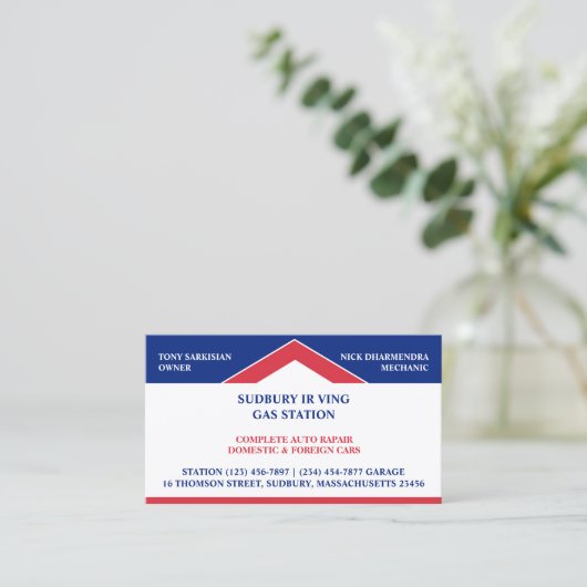 Visitenkarte für Tankstellen (Stehend Vorderseite)