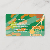 Visitenkarte für Tennisschläger (Rückseite)