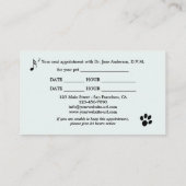 Visitenkarte für tierärztliche Versorgung Terminkarte (Rückseite)