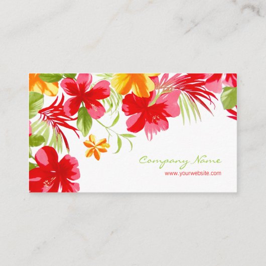 Visitenkarte für tropische Hibiskus (Rückseite)