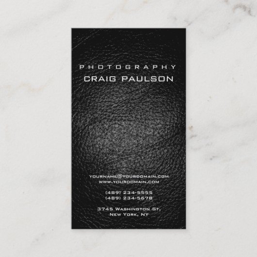 Visitenkarte für vertikale Ledereffekte (Vorderseite)