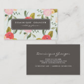 Visitenkarte für Vintage handgezogene Blume (Vorne/Hinten)