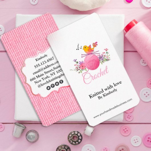 Visitenkarte für Vogel Stricknadeln