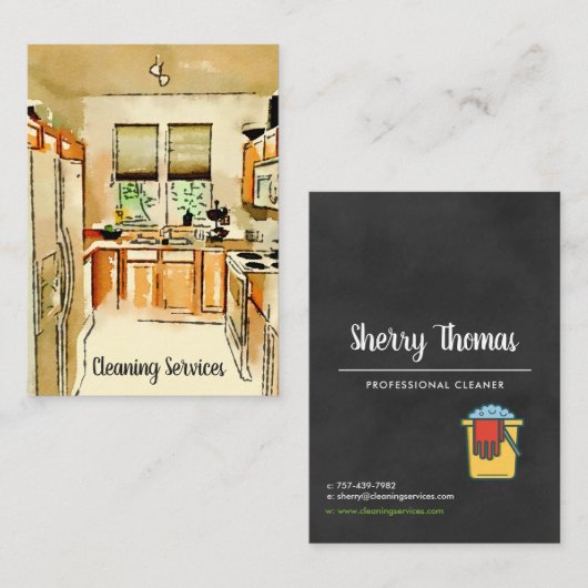 Visitenkarte für Wasserfarben Küche (Vorne/Hinten)