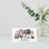 Visitenkarte für Watercolor Dog Walker (Stehend Vorderseite)