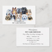 Visitenkarte für Watercolor Dog Walker (Vorne/Hinten)