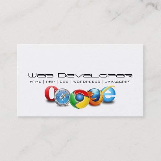 Visitenkarte für Webentwickler (Vorderseite)