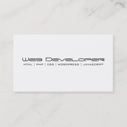 Visitenkarte für Webentwickler (Vorderseite)