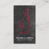 Visitenkarte für Wein und Cup und Schiefer (Vorderseite)