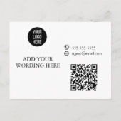 Visitenkarte für Werbeaktion danke Ankündigungspostkarte (Rückseite)