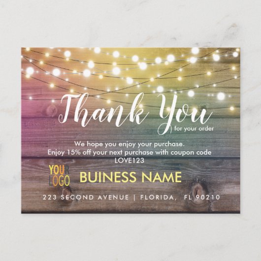 Visitenkarte für Werbeaktion danke Ankündigungspostkarte (Vorderseite)