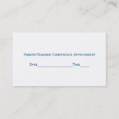 Visitenkarte für World Globe Teachers Terminkarte (Rückseite)