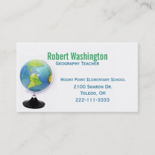 Visitenkarte für World Globe Teachers Terminkarte