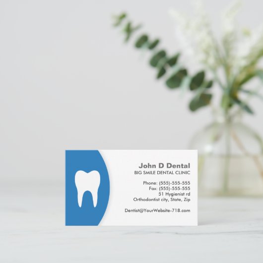 Visitenkarte für Zahnarzt (Stehend Vorderseite)