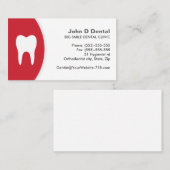 Visitenkarte für Zahnarzt, rot-weiß (Vorne/Hinten)
