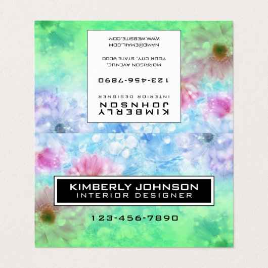 Visitenkarte gefaltet visitenkarten (Außenseite Aufgefaltet)