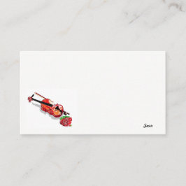 Visitenkarte / Geige mit Rose