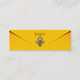 Visitenkarte Gelbe Art Deco Gold Juwel Haut Schlan