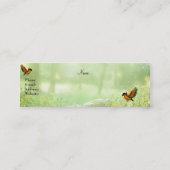 Visitenkarte Gelbe Blüten Vögel Haut (Rückseite)