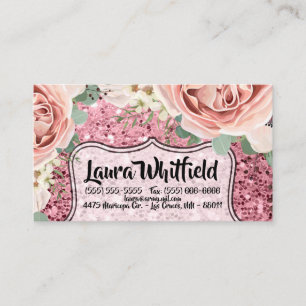 Visitenkarte Geometrischer Garten Roségold Glitter