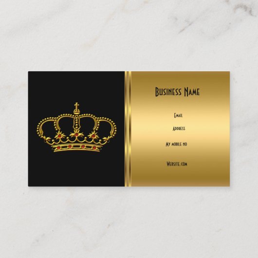Visitenkarte Gold Black Crown (Rückseite)