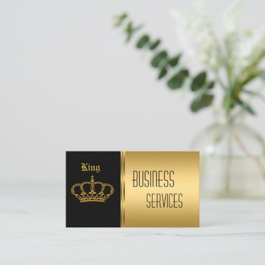 Visitenkarte Gold Black Crown (Stehend Vorderseite)