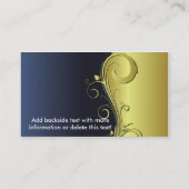 Visitenkarte-Gold und Blau Visitenkarte (Rückseite)