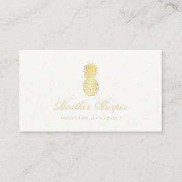 Visitenkarte - Golden Foil Ananas Script