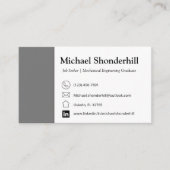 Visitenkarte | Graue Visitenkarte | Jobsuche (Vorderseite)