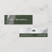 Visitenkarte - Green & White Grunge Monogramm (Vorne/Hinten)