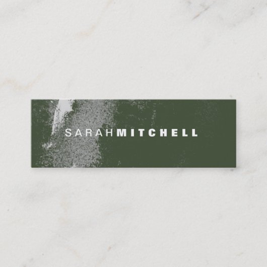 Visitenkarte - Green & White Grunge Monogramm (Vorderseite)