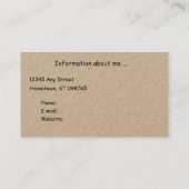 Visitenkarte - Grenze zu den goldenen Blätter (Rückseite)