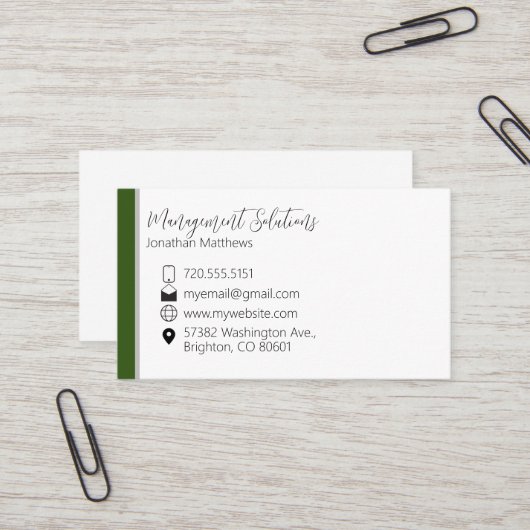 Visitenkarte - Grün & Grau (Vorderseite/Rückseite Beispiel)