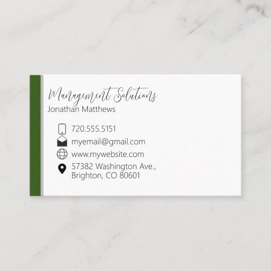 Visitenkarte - Grün & Grau (Vorderseite)