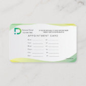 Visitenkarte-grüne Farben Visitenkarte (Rückseite)