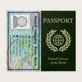 Visitenkarte "grünen Pass" Visitenkarten (Außenseite Aufgefaltet)