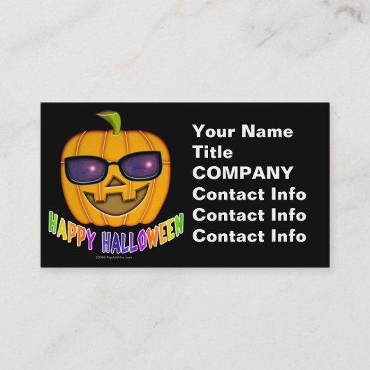 Visitenkarte - Halloween Kürbislaterne Pumpkin (Vorderseite)