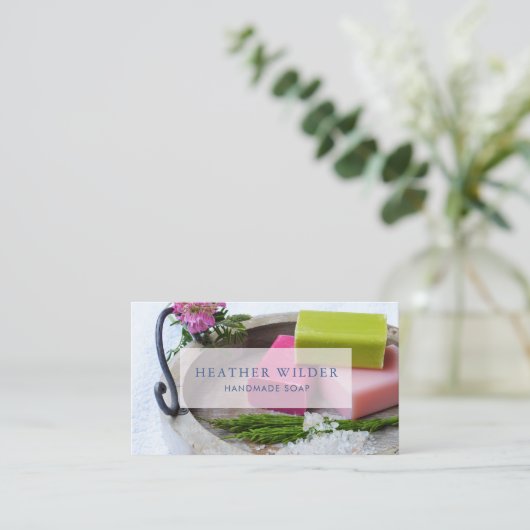Visitenkarte handgefertigte Seifenprodukte (Stehend Vorderseite)