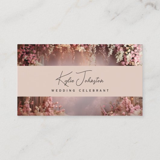 Visitenkarte, Hochzeitsoffizier weiche Farben Visitenkarte (Rückseite)