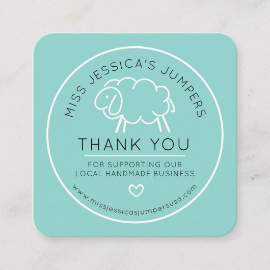 Visitenkarte Ideal für selbst gewirkte Strickwaren (Vorderseite)