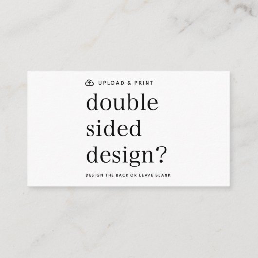 Visitenkarte Ihr Design Upload (Rückseite)