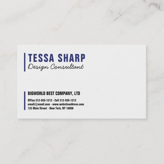 Visitenkarte Ihre Foto-Vorlage Schlicht (Rückseite)