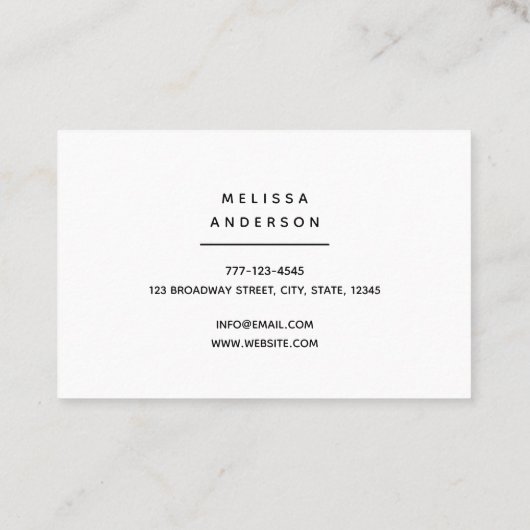 Visitenkarte im einfachen Stil. Persönliches Monog (Rückseite)