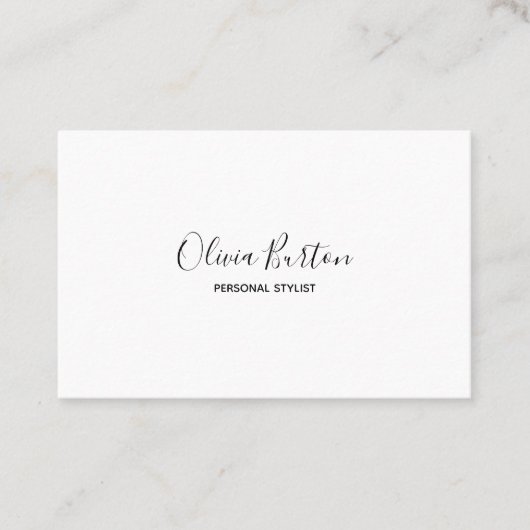 Visitenkarte im einfachen Stil. Schwarz und Weiß. (Vorderseite)