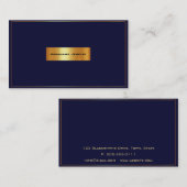 Visitenkarte im Mitternachtsblau mit Goldplatte (Vorne/Hinten)
