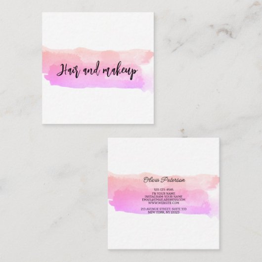 Visitenkarte in Aquarellfarbe (Vorne/Hinten)